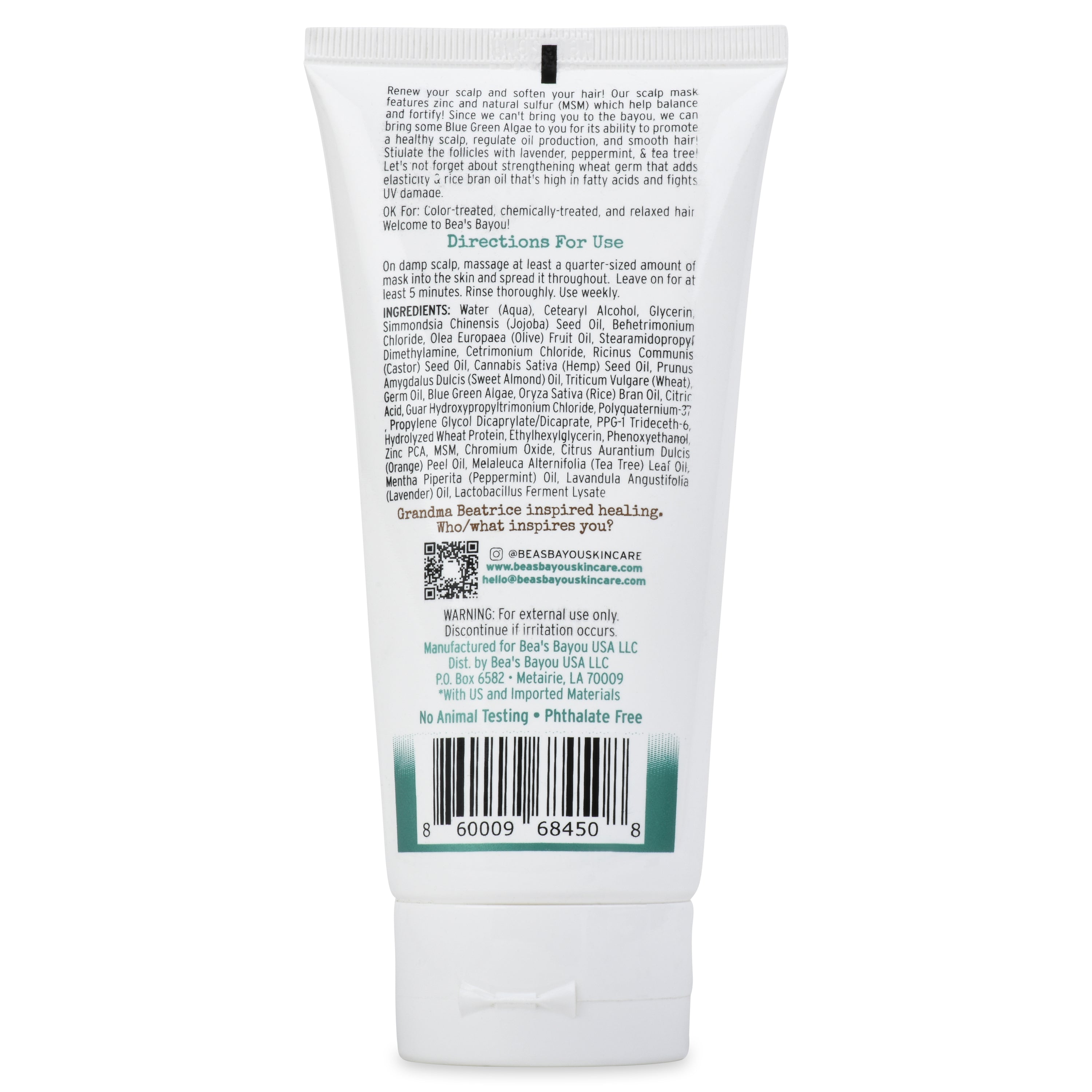 Free Zinc &amp; Blue Green Algae Scalp Relief Mask - Bea&