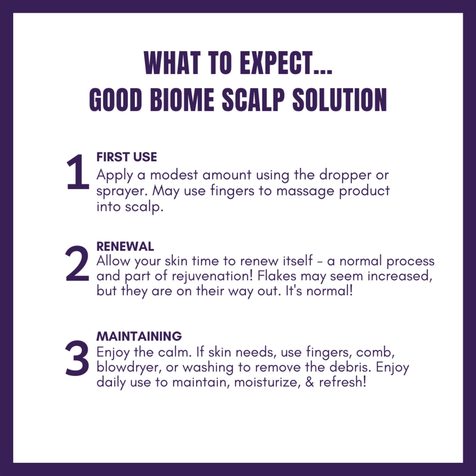 The image describes the benefits and uses of the Good Biome Scalp Relief &amp; Face Renew Core Bundle | Bioactive Skincare from Bea&